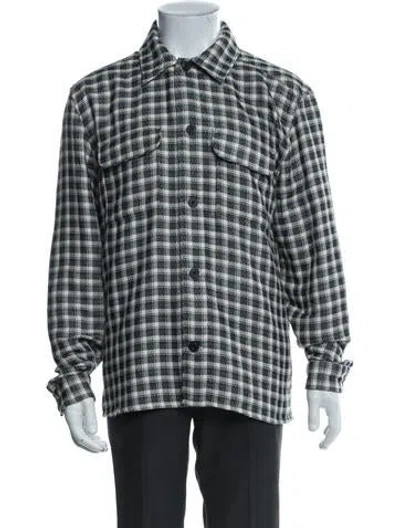 Pre-owned Reiss Plaid Print Windbreaker In Gray