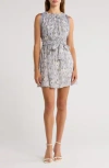 Reiss Pleated Tie Waist Dress In Gray