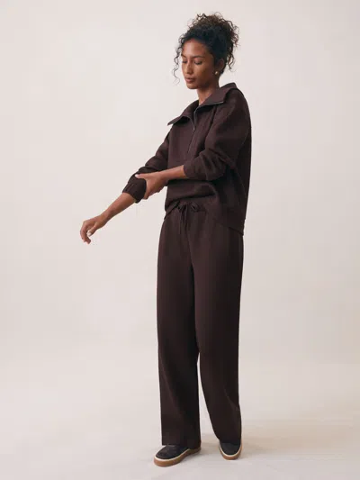 Reiss Plum Petite Premium Interlock Wide-leg Joggers