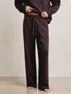 Reiss Plum Wide-leg Interlock Drawstring Joggers In Purple