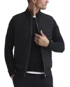 Reiss Black Hybrid Quilt And Knit Zip-through Gilet