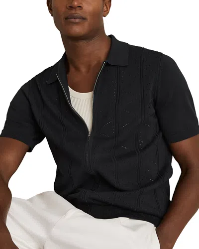 REISS POINTELLE ZIP FRONT SHIRT