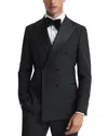 Reiss Poker Double Breasted Tuxedo Jacket In Black