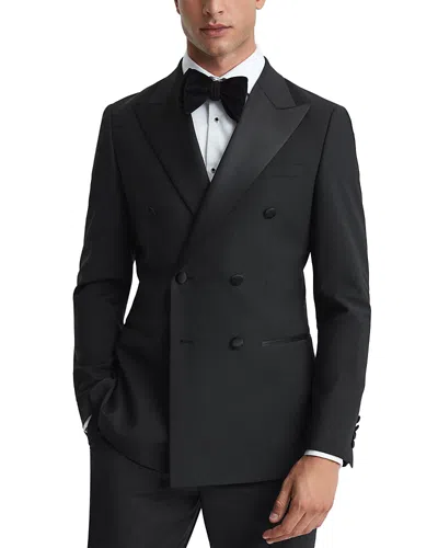 Reiss Poker Double Breasted Tuxedo Jacket In Black