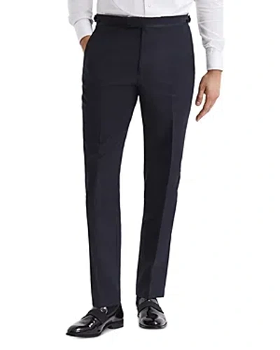 Reiss Poker Satin Trim Modern Trousers In Navy