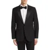 Reiss Chocolate Brown Single-breasted Wool Blend Blazer Slim Fit In Black