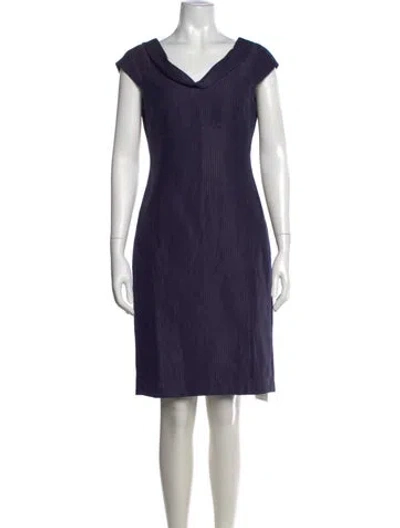 Pre-owned Reiss Polka Dot Print Knee-length Dress In Purple