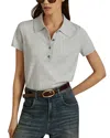 Reiss Grey Polly Cotton Blend Polo Shirt In Grey