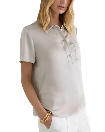 Reiss Polly Silk Top In Gray