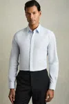 Reiss Mens Blue Kiana Slim-fit Cotton-stretch Shirt