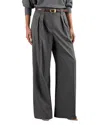 Reiss Poppie Wide Leg Flannel Pants In Gray