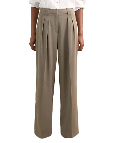 REISS POPPIE WIDE LEG FLANNEL PANTS