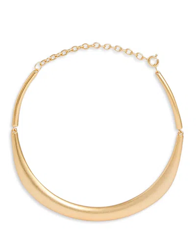 Reiss Poppy Polished Curve Collar Necklace, 16.1 In Gold