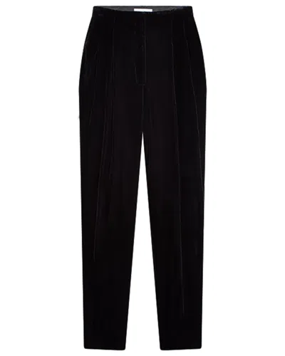 Reiss Poppy Velvet High-waist Pant In Black