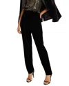 Reiss Poppy Velvet High Waisted Trouser In Black