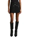Reiss Womens Poppy Zip-embellished Stretch-woven Mini Skirt Black In Black