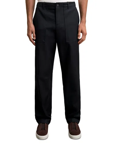 Reiss Preach Relaxed Fit Wide Leg Utility Pants In Blue