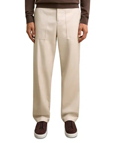 Reiss Preach Relaxed Fit Wide Leg Utility Pants In Neutral