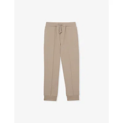 Reiss Kids' Stone Premier Drawstring-waist Stretch-jersey Jogging Bottoms 3-9 In Neutral