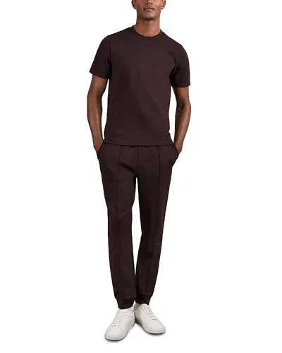 Reiss Premier Interlock Drawstring Joggers In Brown
