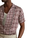 Reiss Prentice Large Geometric Shirt In Tobacco