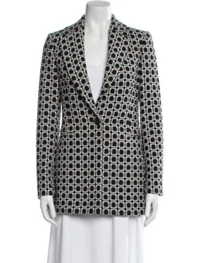 Pre-owned Reiss Printed Blazer In Black