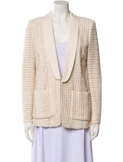 Pre-owned Reiss Printed Blazer In Neutral