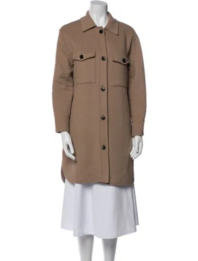 Pre-owned Reiss Printed Coat In Brown