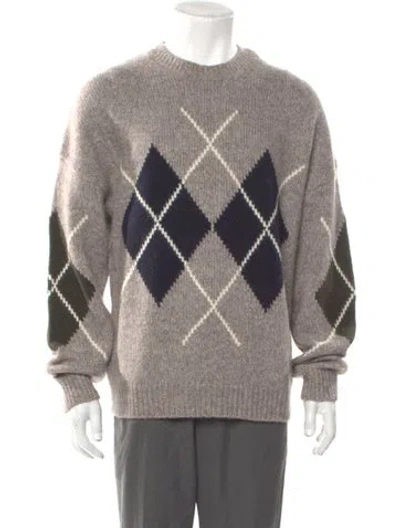 Pre-owned Reiss Printed Crew Neck Cardigan W/ Tags In Gray