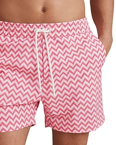 Reiss Printed Drawstring Shorts In Bright Pink