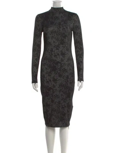 Pre-owned Reiss Printed Knee-length Dress In Gray