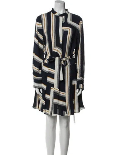 Pre-owned Reiss Printed Knee-length Dress W/ Tags In Blue