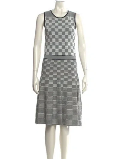 Pre-owned Reiss Printed Knee-length Dress In White