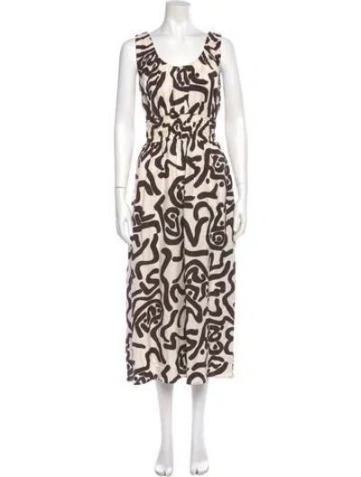 Pre-owned Reiss Printed Long Dress In Multi