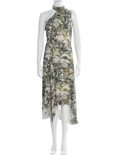 Pre-owned Reiss Printed Long Dress In Multi