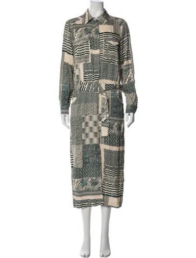 Pre-owned Reiss Printed Long Dress In Multi