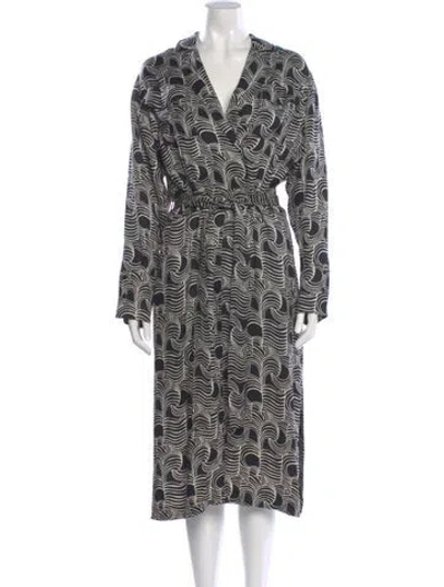 Pre-owned Reiss Printed Long Dress In Multi