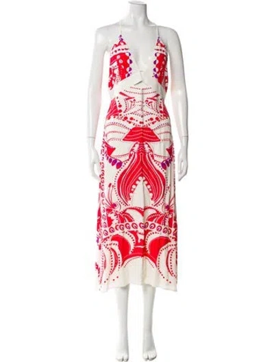 Pre-owned Reiss Printed Long Dress In Multi