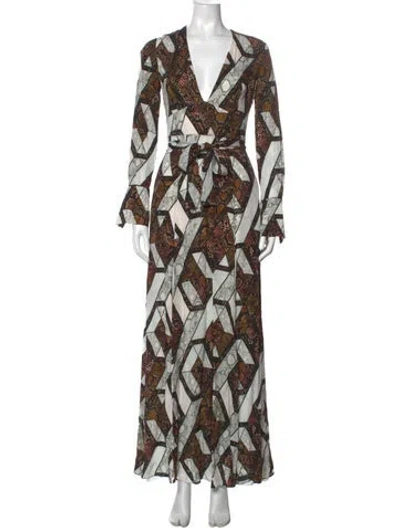 Pre-owned Reiss Printed Long Dress In Multi