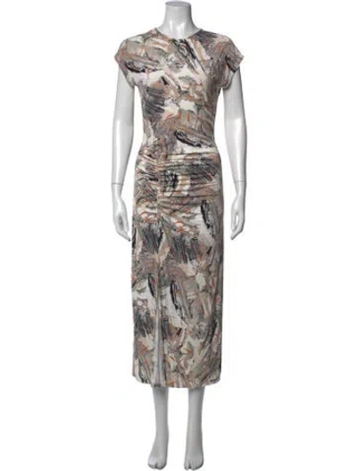 Pre-owned Reiss Printed Long Dress In Multi