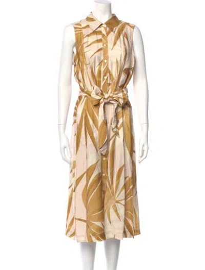 Pre-owned Reiss Printed Midi Length Dress In Multi