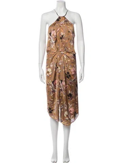 Pre-owned Reiss Printed Midi Length Dress In Multi