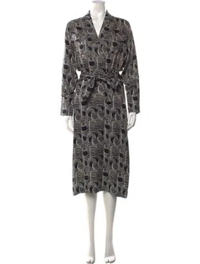 Pre-owned Reiss Printed Midi Length Dress In Multi