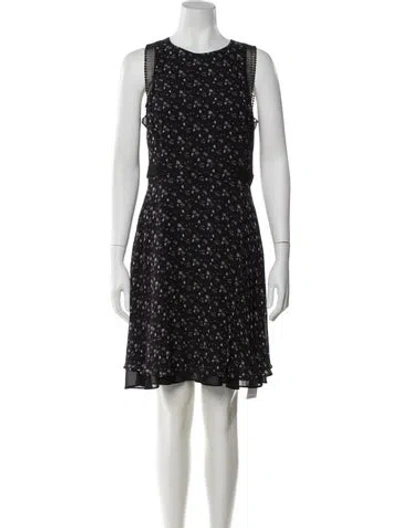 Pre-owned Reiss Printed Mini Dress In Black