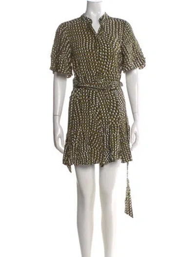 Pre-owned Reiss Printed Mini Dress In Black