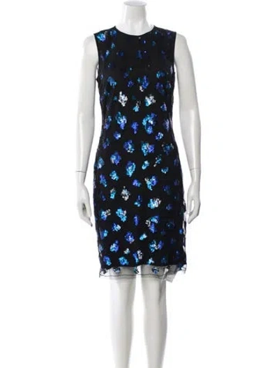 Pre-owned Reiss Printed Mini Dress In Black