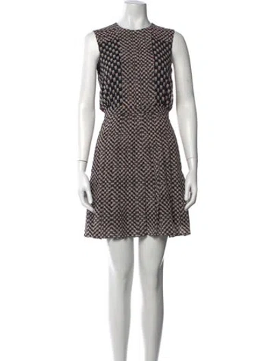 Pre-owned Reiss Printed Mini Dress In Blue