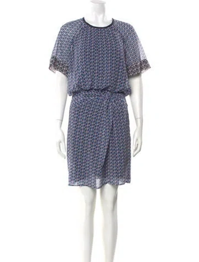 Pre-owned Reiss Printed Mini Dress In Blue