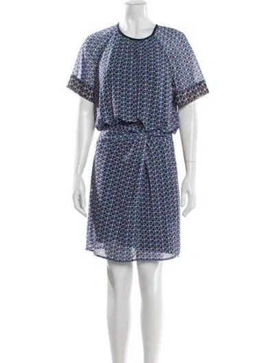 Pre-owned Reiss Printed Mini Dress In Blue