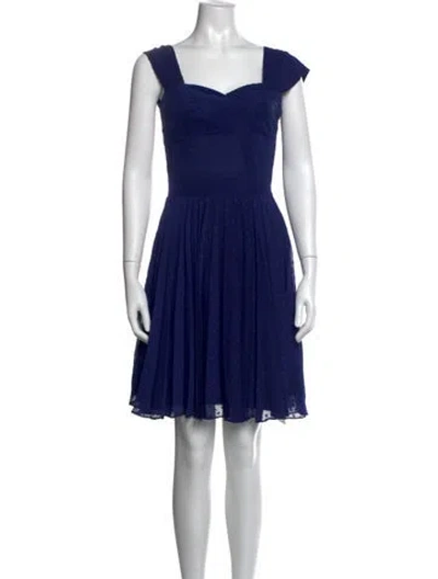 Pre-owned Reiss Printed Mini Dress In Blue